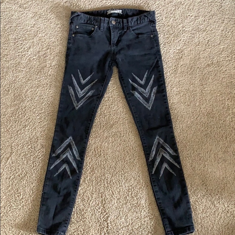 Free People Ikat Arrow Chevron Skinny Jeans
